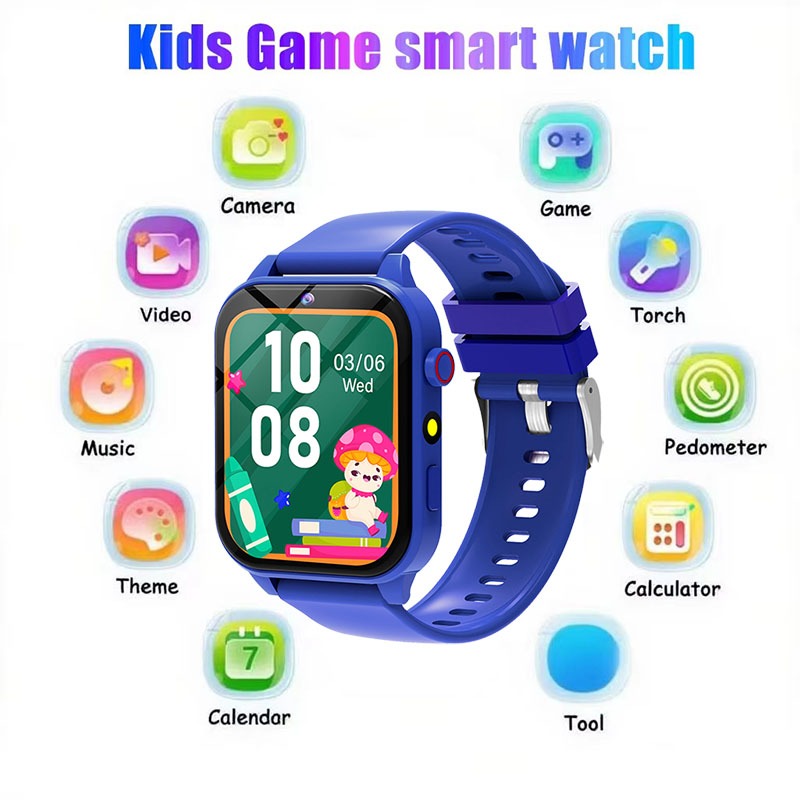 Smartwatch Watches For 12 Year Old Boy - 新しいスマートウォッチ子供用おもちゃ 18 ゲーム睡眠モニタリング目覚まし時計電卓ステップ子供スマートウォッチカメラ女の子男の子ギフト