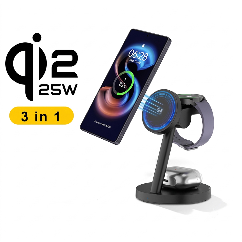 Smartwatch Watches For Iphone - 3in1 Qi2.2 25W高速ワイヤレス充電ステーション 45W PDプラグ iPhone