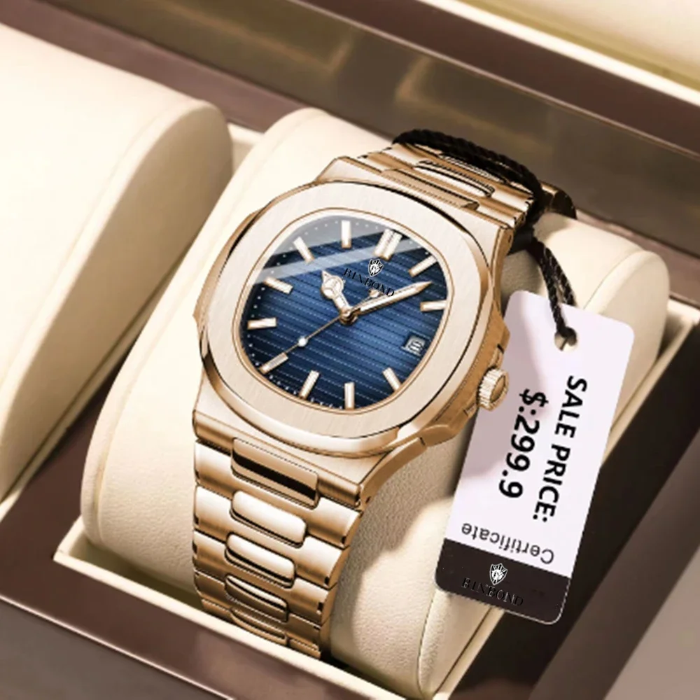 Smartwatch Luxury Watches For Men - 新しいスイス製メンズカジュアルローズゴールド時計、メンズ高級腕時計、自動巻き時計、メンズファッションクォーツ腕時計、チュードポル1リアル