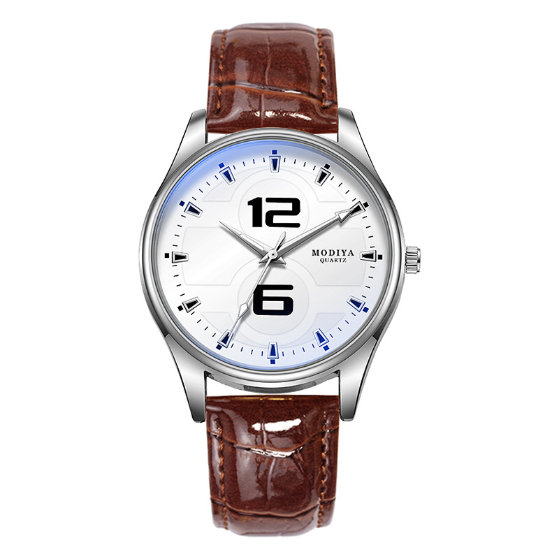 Smartwatch Watches Boys - 高級メンズクォーツ腕時計 ブルーライトレザーストラップ クラシック ビジネスカジュアル腕時計 誕生日プレゼントに最適
