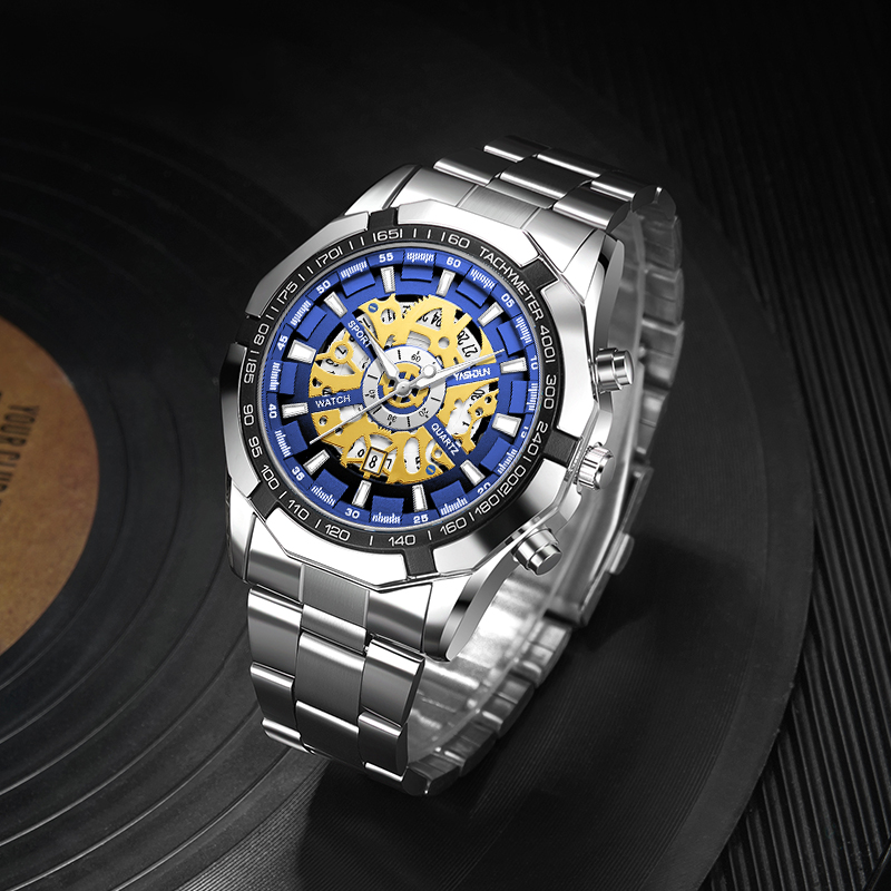 Smartwatch Luxury Watches For Men - メンズ用ラグジュアリーファッションスケルトンウォッチ、発光ミリタリーウォッチ、メンズクラシックウォッチ、ステンレススチールバンドスポーツ腕時計、relogio