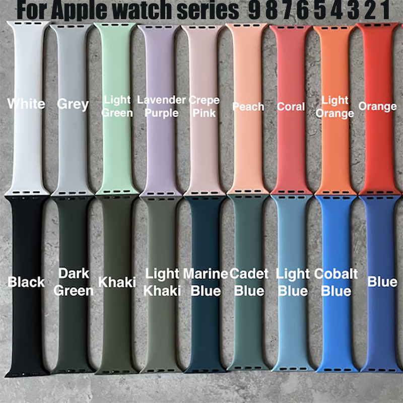 Silicone Sport Band - Apple Watch用シリコンストラップ,iwatchシリーズ9,8,7,6,se,ultra 2ケース,40mm, 44mm, 45mm, 41mm