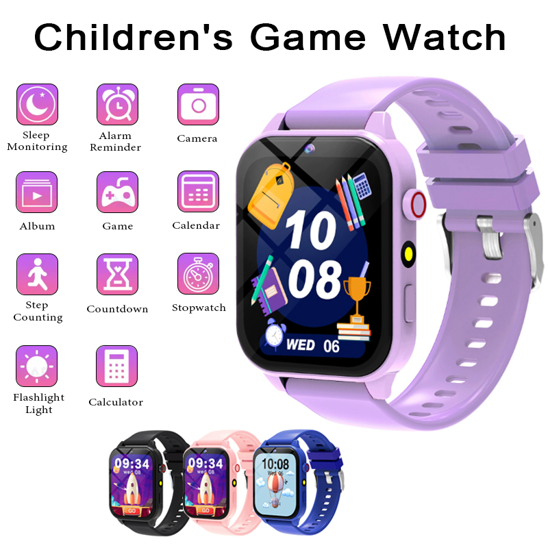 Smartwatch Watches Boys - スマートウォッチ子供用ゲームウォッチ 1.83 インチ表示画面睡眠モニターカメラ目覚まし時計キッズブレスレット男の子女の子ギフト用