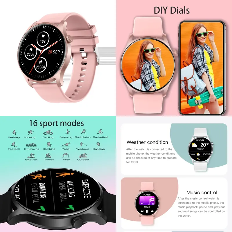 Smartwatch Watches Smart - SENBONO MAX8 男性スマートウォッチ女性用音楽フィットネストラッカー睡眠トラッカー IP67 防水 Android