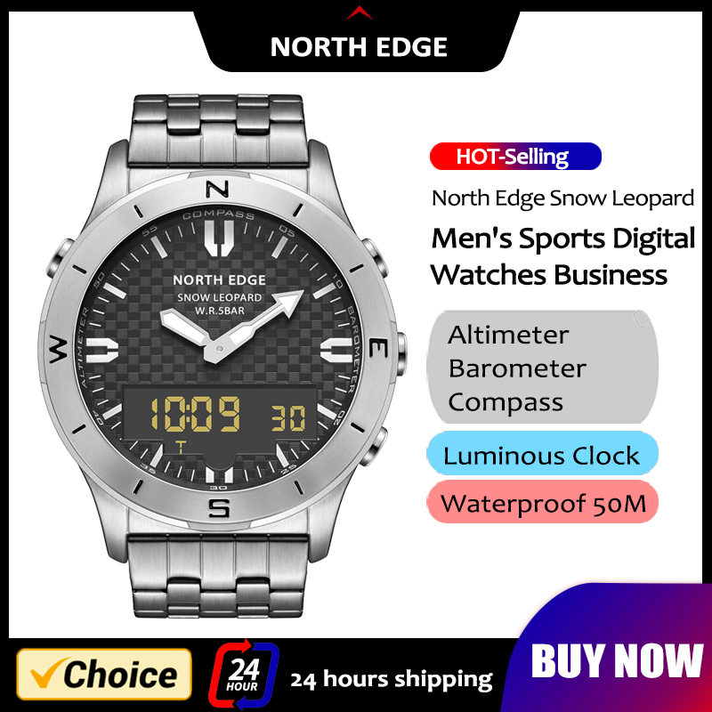 Altimeter Compass Watch - NORTH EDGE メンズ スポーツ デジタル腕時計 防水