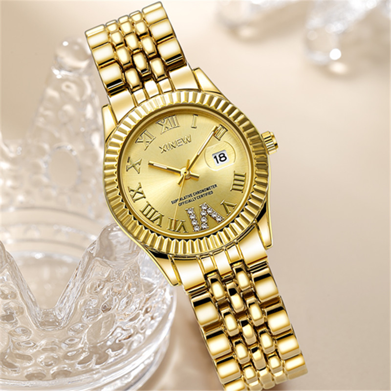 レディースビッグブランドゴールデン腕時計女性ガールズカジュア - Minimalist Thin Watch のレビューと価格