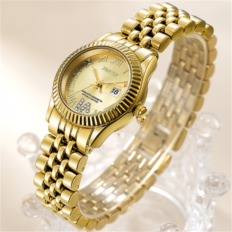 レディースビッグブランドゴールデン腕時計女性ガールズカジュア - Minimalist Thin Watch のレビューと価格