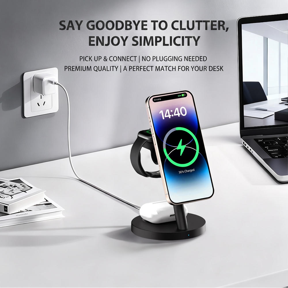 3in1 Qi2.2 25W高速ワイヤレス充電ステーション  - Smartwatch Watches For Iphone のレビューと価格