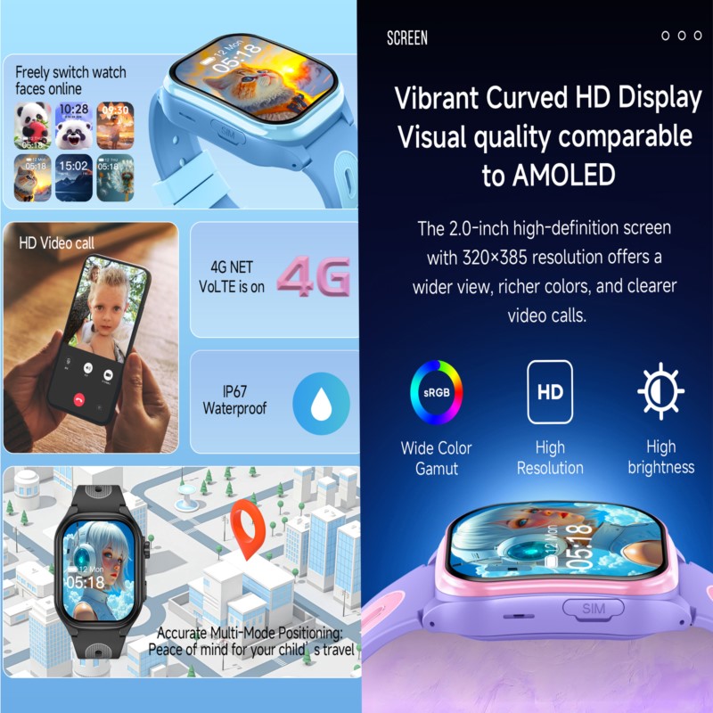 子供用スマートウォッチ 4G GPS WIFI ビデオ通話  - Smartwatch Watches For 12 Year Old Boy のレビューと価格