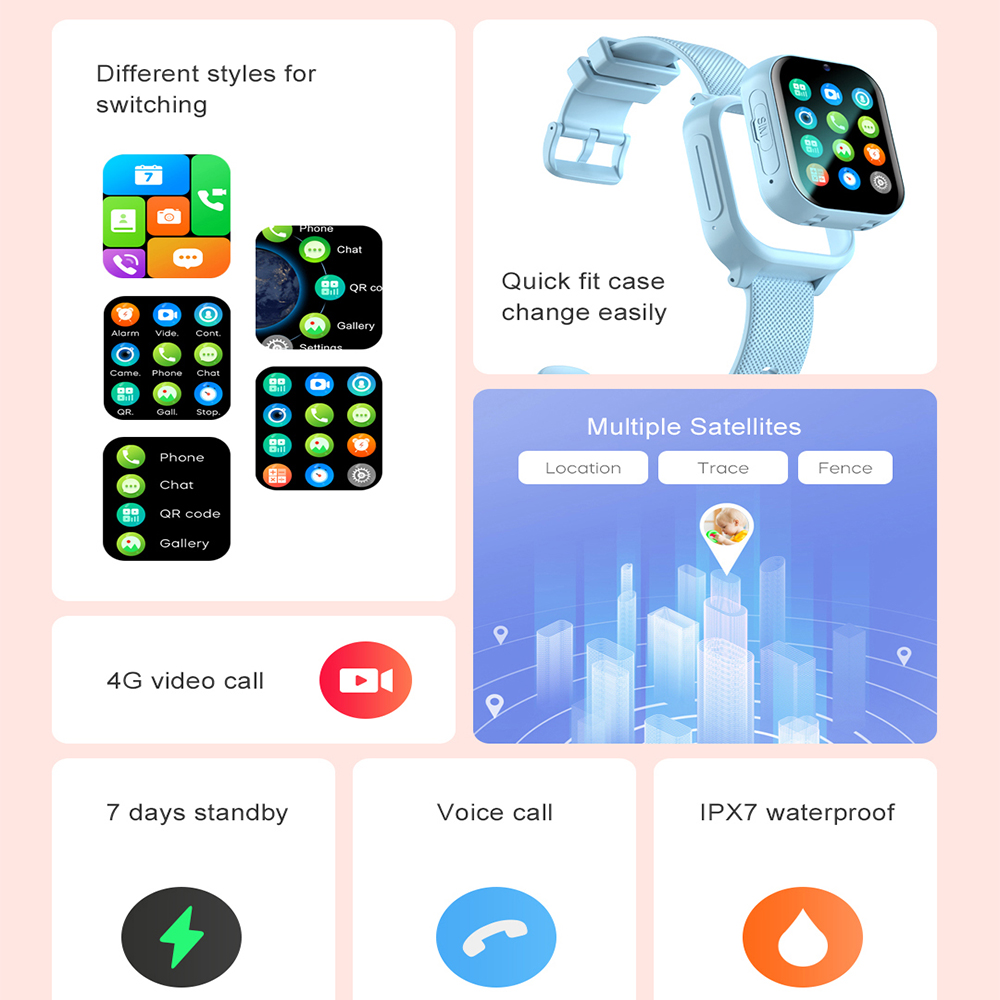 スマートウォッチ キッズ 4G GPS WIFI ビデオ通話 - Smartwatch Watches Boys のレビューと価格
