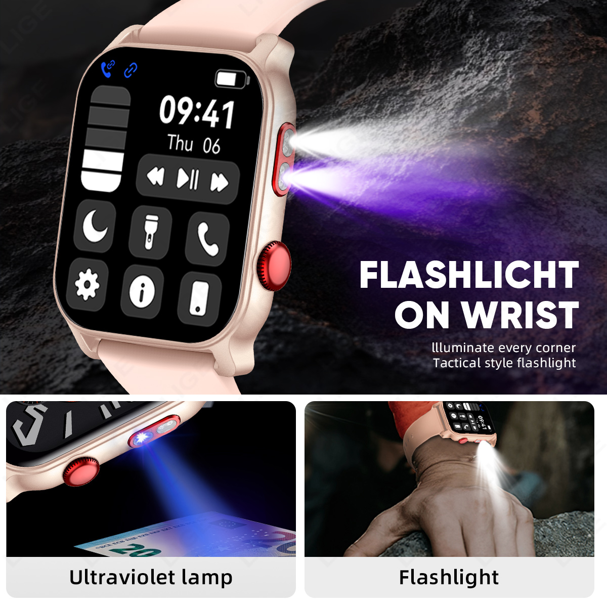 LIGE 超薄型スマートウォッチ 女性用 1.83インチHD - Smartwatch Purple Watches For Women のレビューと価格