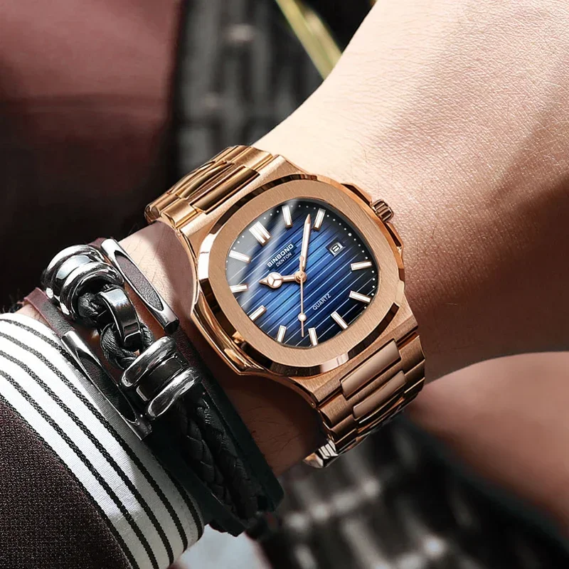 新しいスイス製メンズカジュアルローズゴールド時計、メンズ高級 - Smartwatch Luxury Watches For Men のレビューと価格