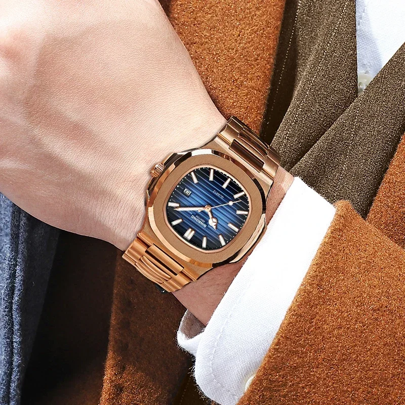 新しいスイス製メンズカジュアルローズゴールド時計、メンズ高級 - Smartwatch Luxury Watches For Men のレビューと価格