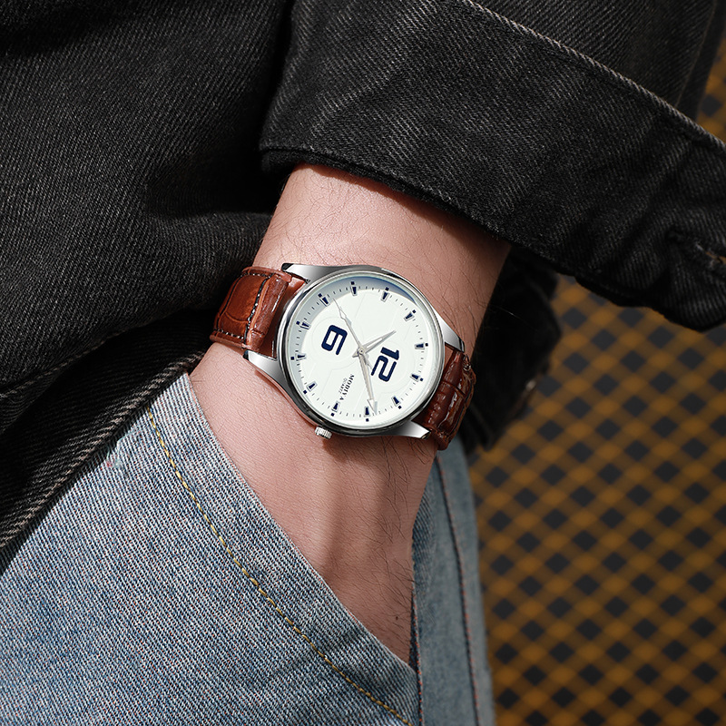 高級メンズクォーツ腕時計 ブルーライトレザーストラップ クラ - Smartwatch Watches Boys のレビューと価格