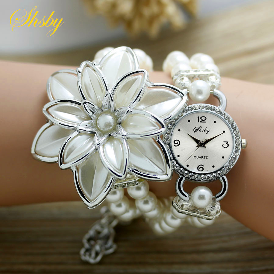 Shsby-女性のためのラインストーンウォッチ、女性のパール - Minimalist Thin Watch のレビューと価格