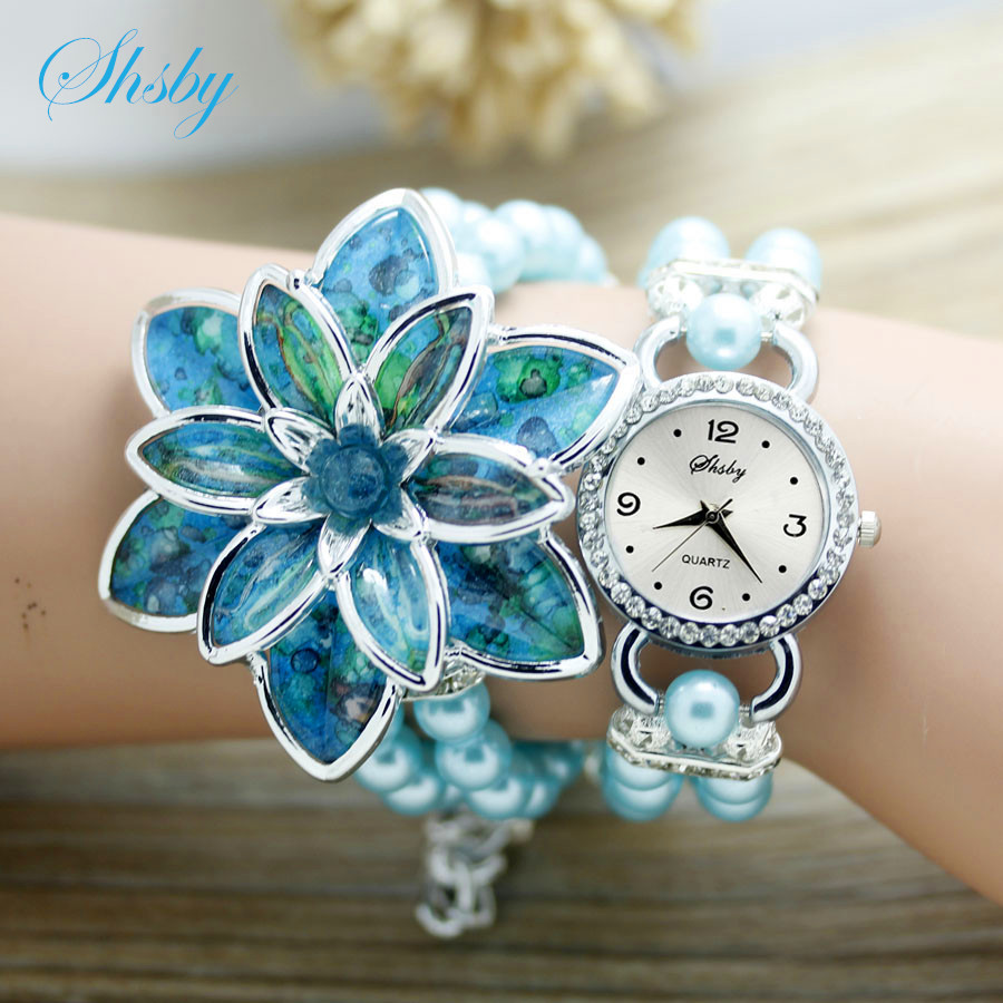Shsby-女性のためのラインストーンウォッチ、女性のパール - Minimalist Thin Watch のレビューと価格