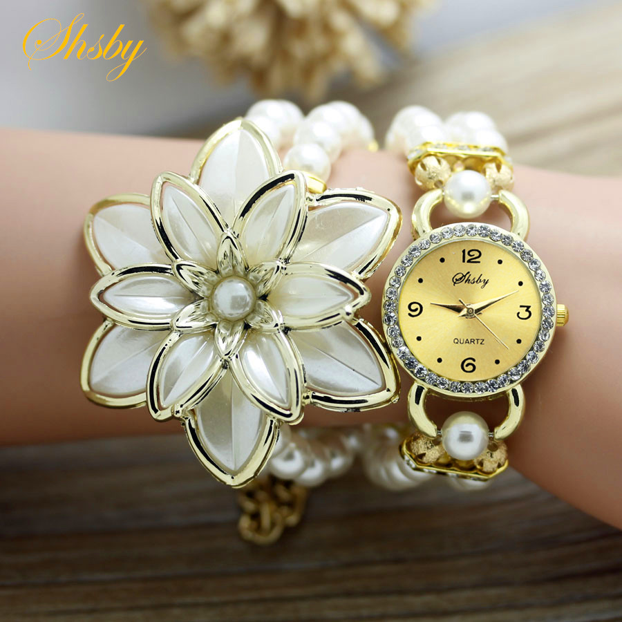 Shsby-女性のためのラインストーンウォッチ、女性のパール - Minimalist Thin Watch のレビューと価格