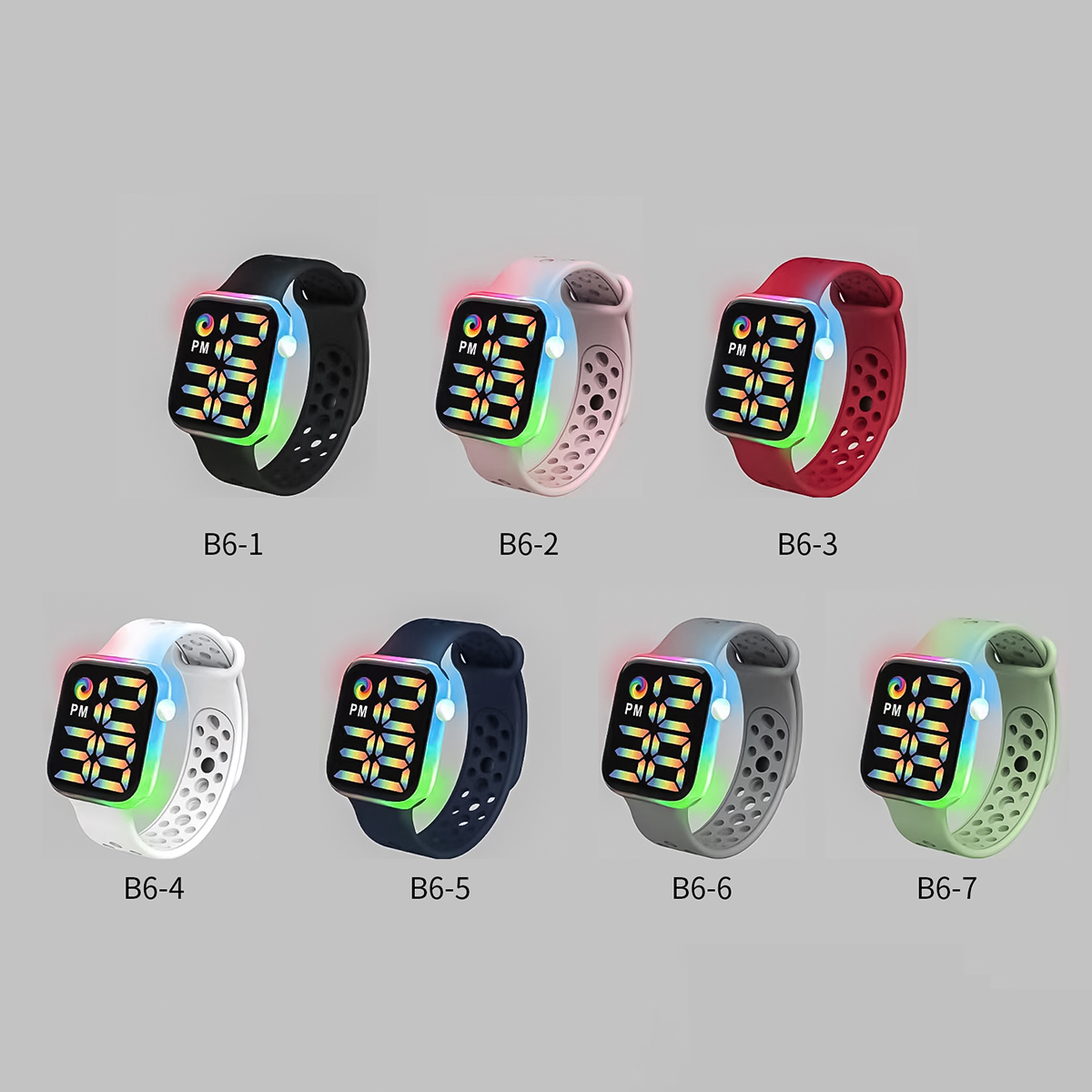 子供用スマート電子時計 LED カラフルな光るタッチスクリー - Smartwatch Watches Boys のレビューと価格