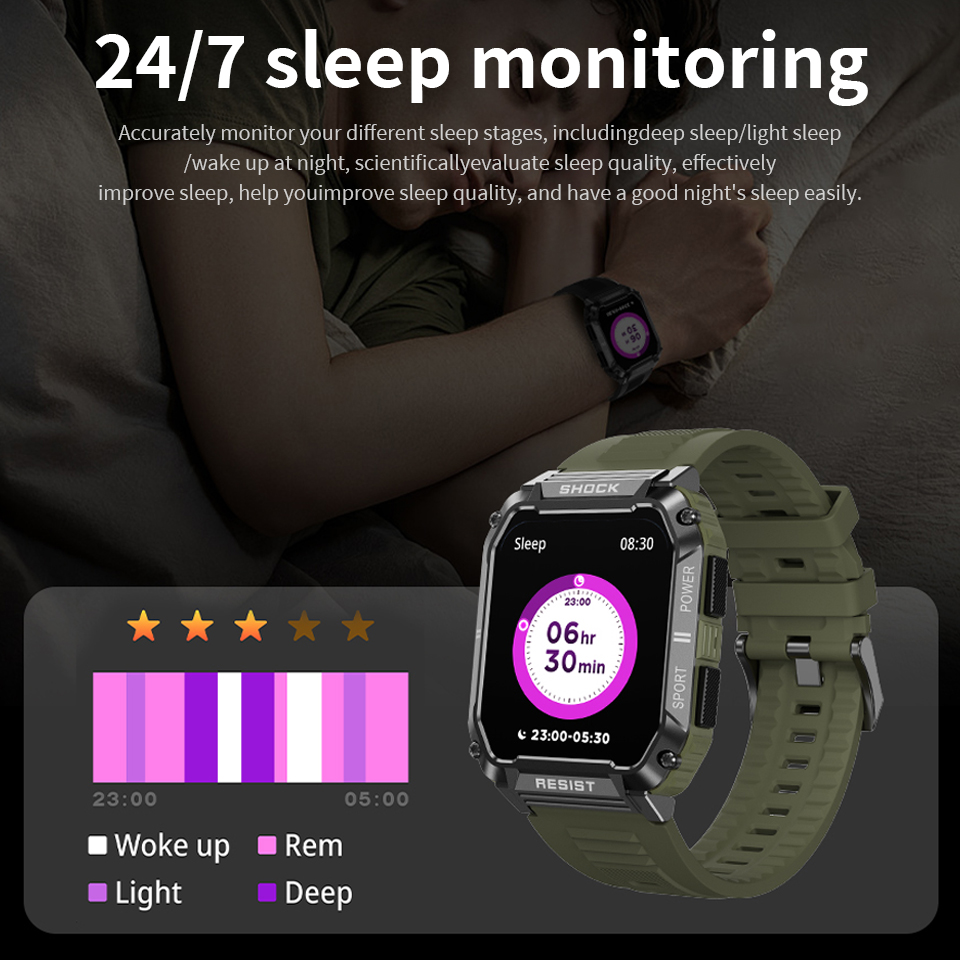 LIGE メンズスマートウォッチ ヘルスブレスレット 心拍数 - Smartwatch Watches For Sale のレビューと価格