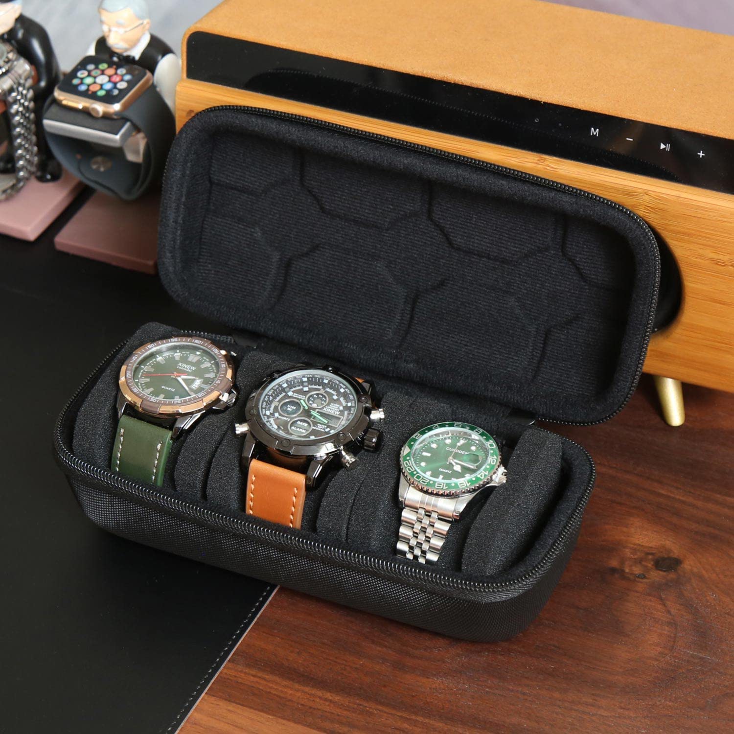 男性または女性用の時計ボックスオーガナイザー、時計トラベルケ - Smartwatch Watches Smart のレビューと価格
