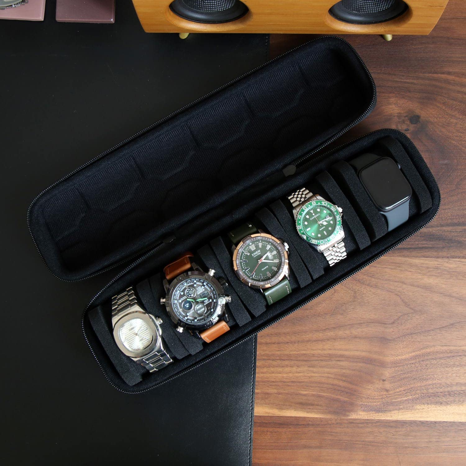 男性または女性用の時計ボックスオーガナイザー、時計トラベルケ - Smartwatch Watches Smart のレビューと価格