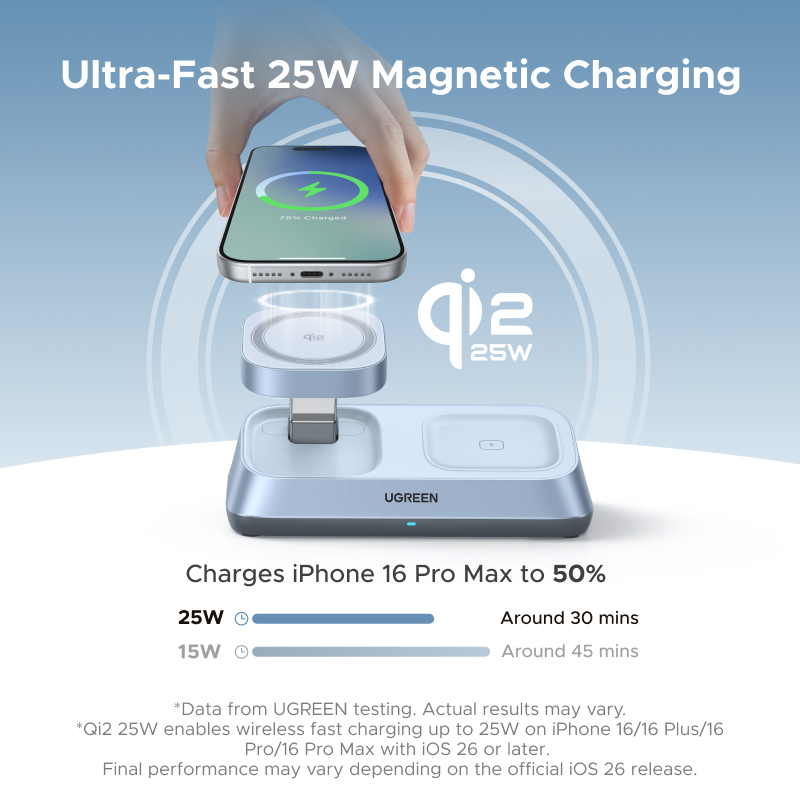 UGREEN Qi2 25W MAX 磁気ワイヤレス充電スタ - Smartwatch Watches For Iphone のレビューと価格