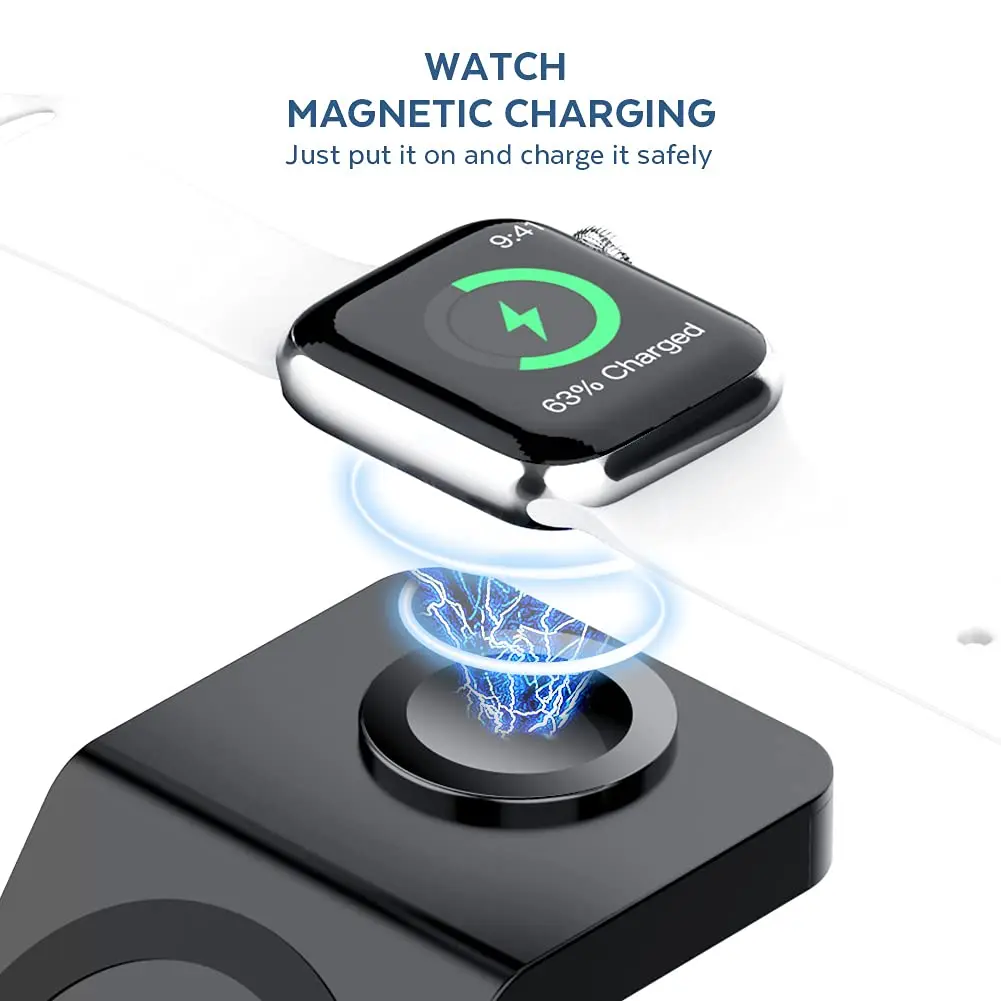 3in1 ワイヤレス充電スタンド 携帯電話ホルダー iPho - Smartwatch Watches For Iphone のレビューと価格