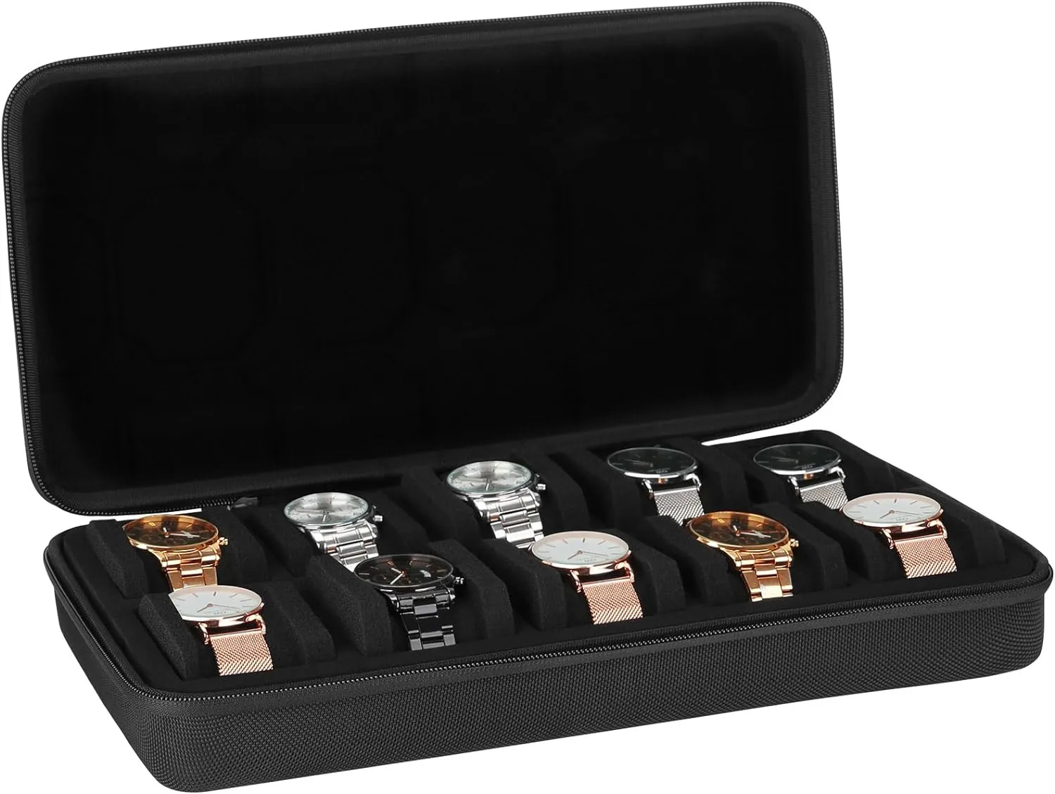 10スロットウォッチボックスオーガナイザーポータブルジッパー - Tag Watches Smartwatch のレビューと価格