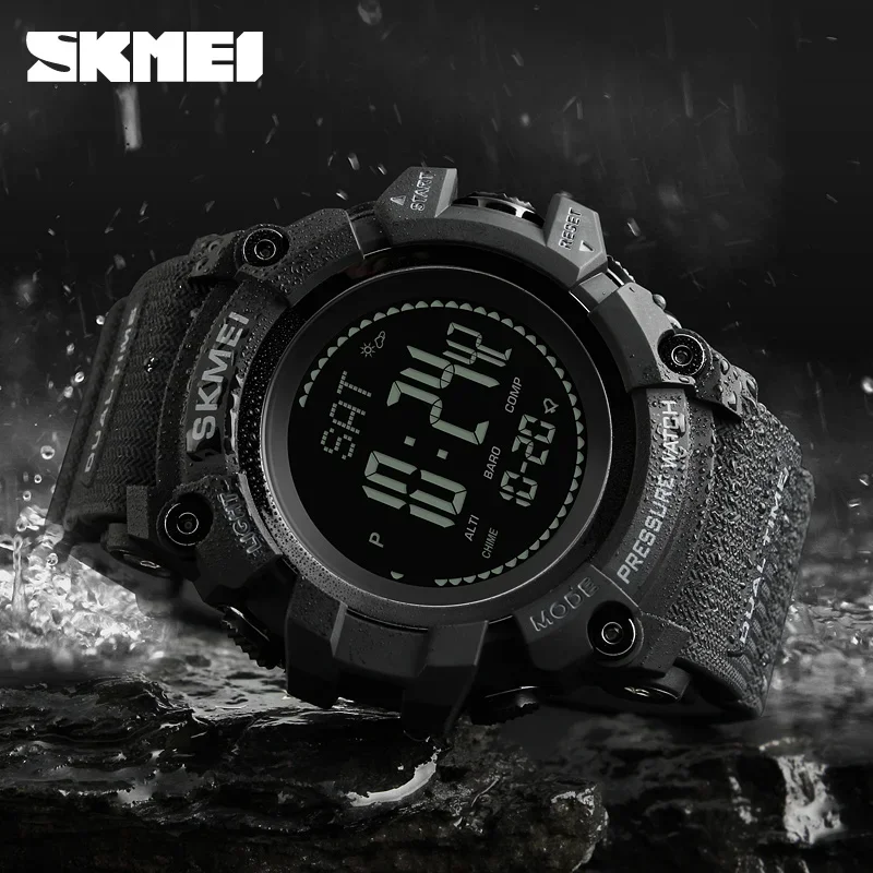 SKmei-男性用デジタルブレスレット,屋外用防水時計,血圧 - Altimeter Compass Watch のレビューと価格