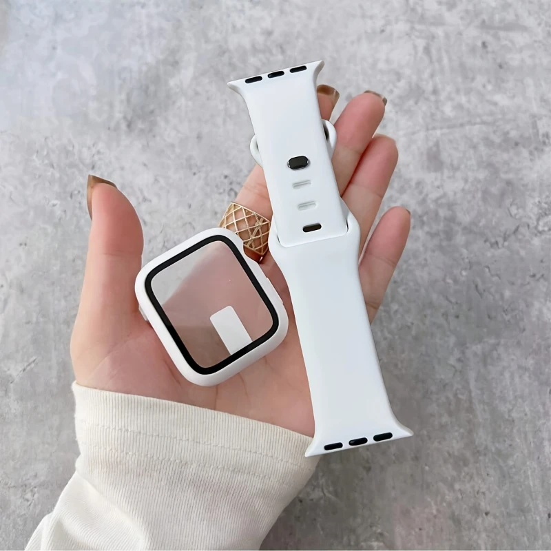Apple Watch用ガラス+ケース+バンド 44mm 4 - Silicone Sport Band のレビューと価格