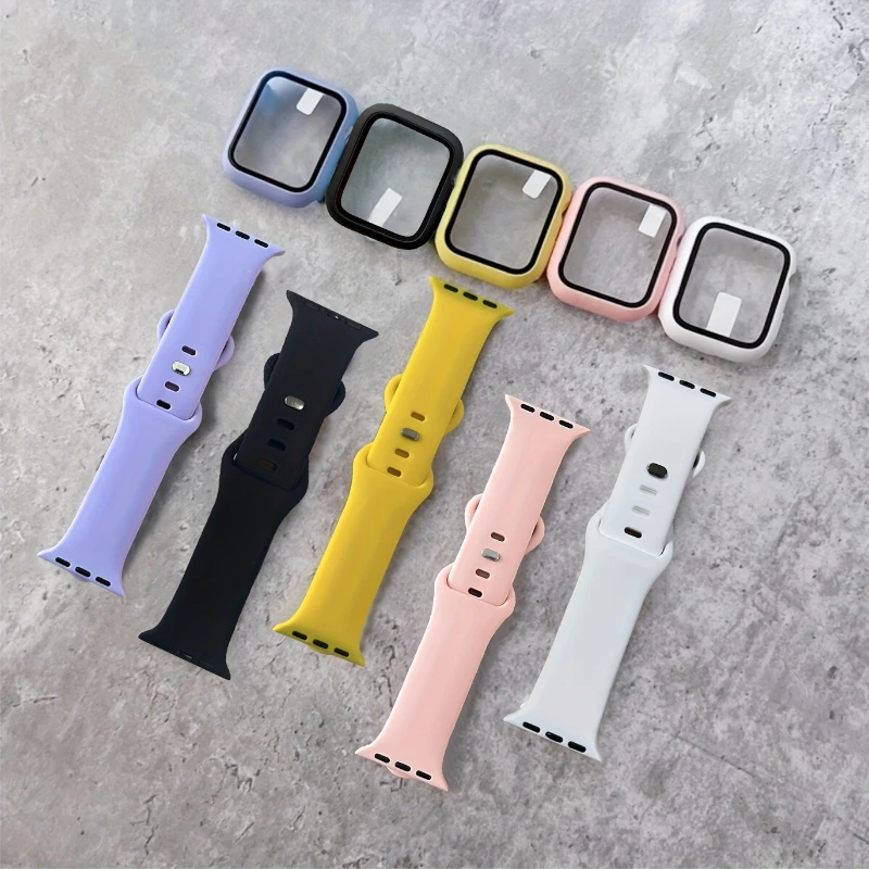 Apple Watch用ガラス+ケース+バンド 44mm 4 - Silicone Sport Band のレビューと価格