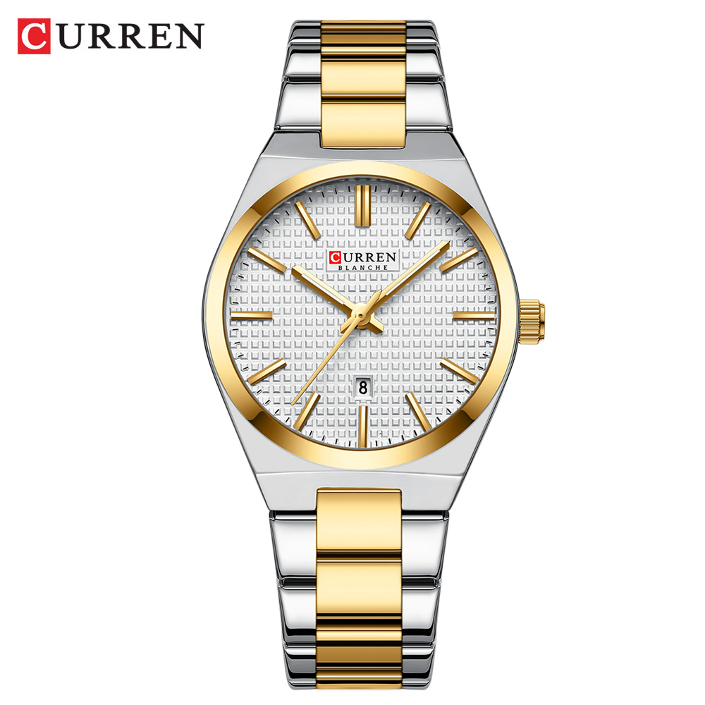 Curren-女性用日本のクォーツ時計,ステンレス鋼のブレス - Minimalist Thin Watch のレビューと価格