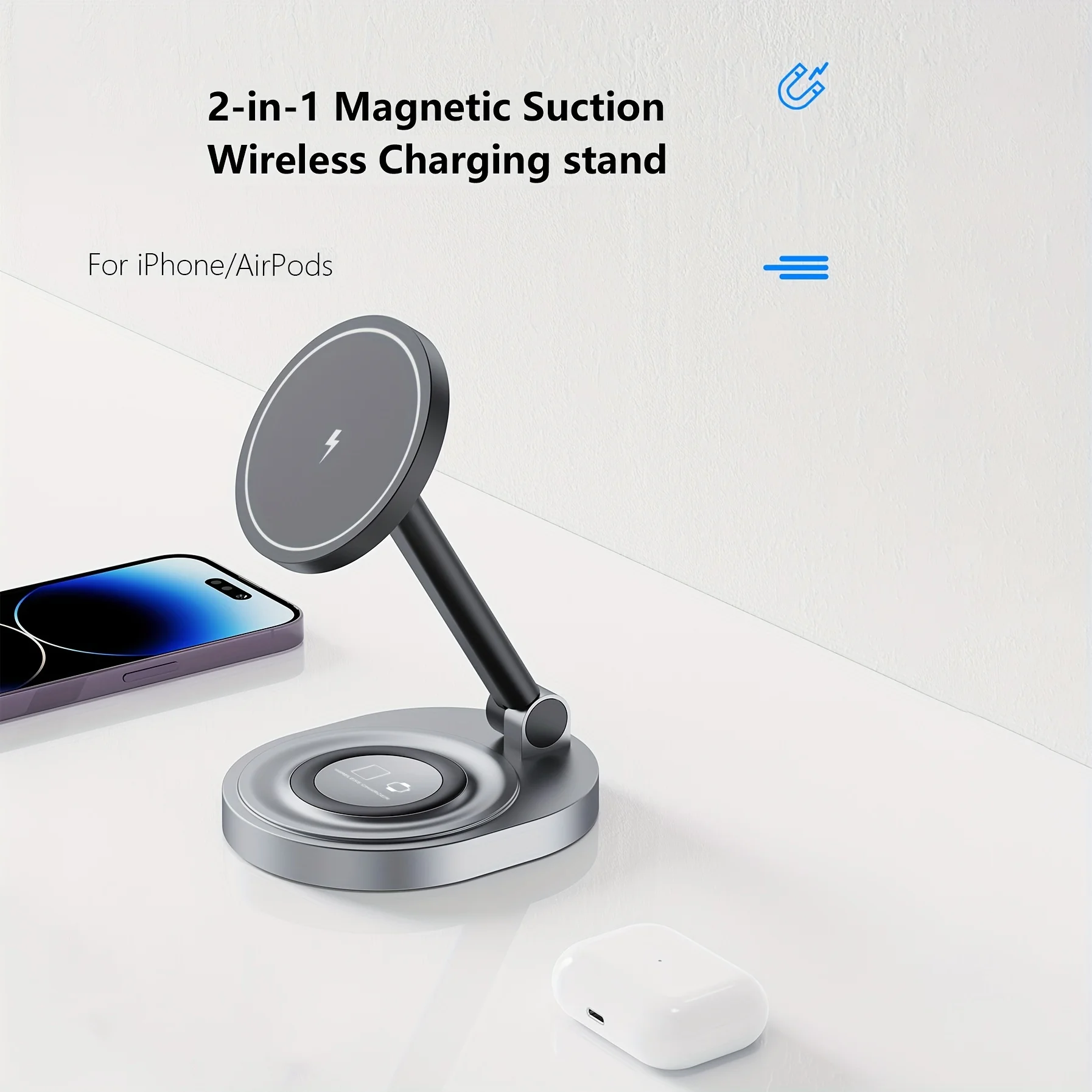 2 で 1 磁気ワイヤレス充電器スタンドパッド iPhone - Smartwatch Watches For Iphone のレビューと価格