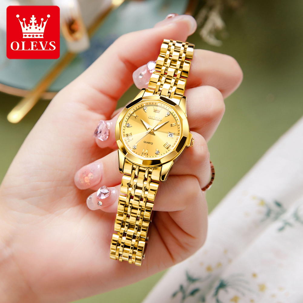 OLEVS ファッションゴールデン腕時計女性のためのステンレ - Minimalist Thin Watch のレビューと価格