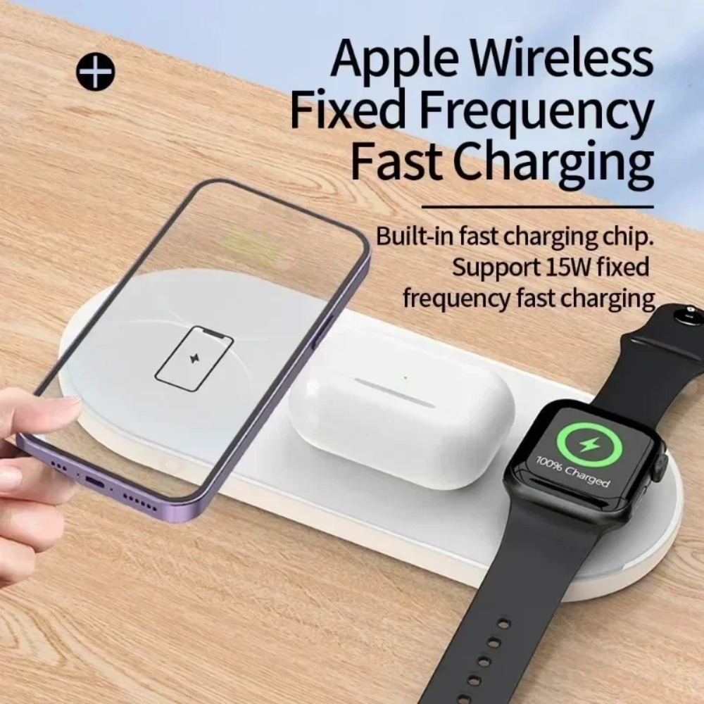 3-in-1 ワイヤレス充電パッド 急速充電ドックステーショ - Smartwatch Watches For Iphone のレビューと価格
