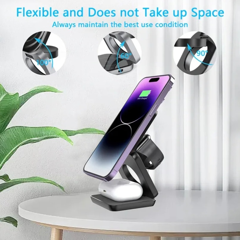 3 in 1折りたたみ式マグネットワイヤレス充電スタンド（M - Smartwatch Watches For Iphone のレビューと価格