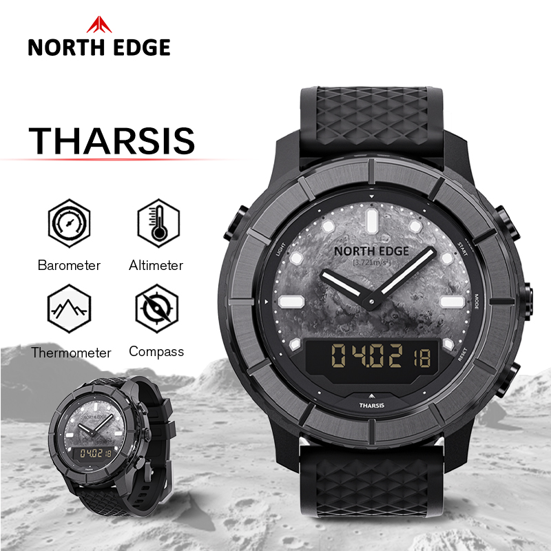 NORTH EDGE THARSIS メンズ カーボンファイ - Altimeter Compass Watch のレビューと価格