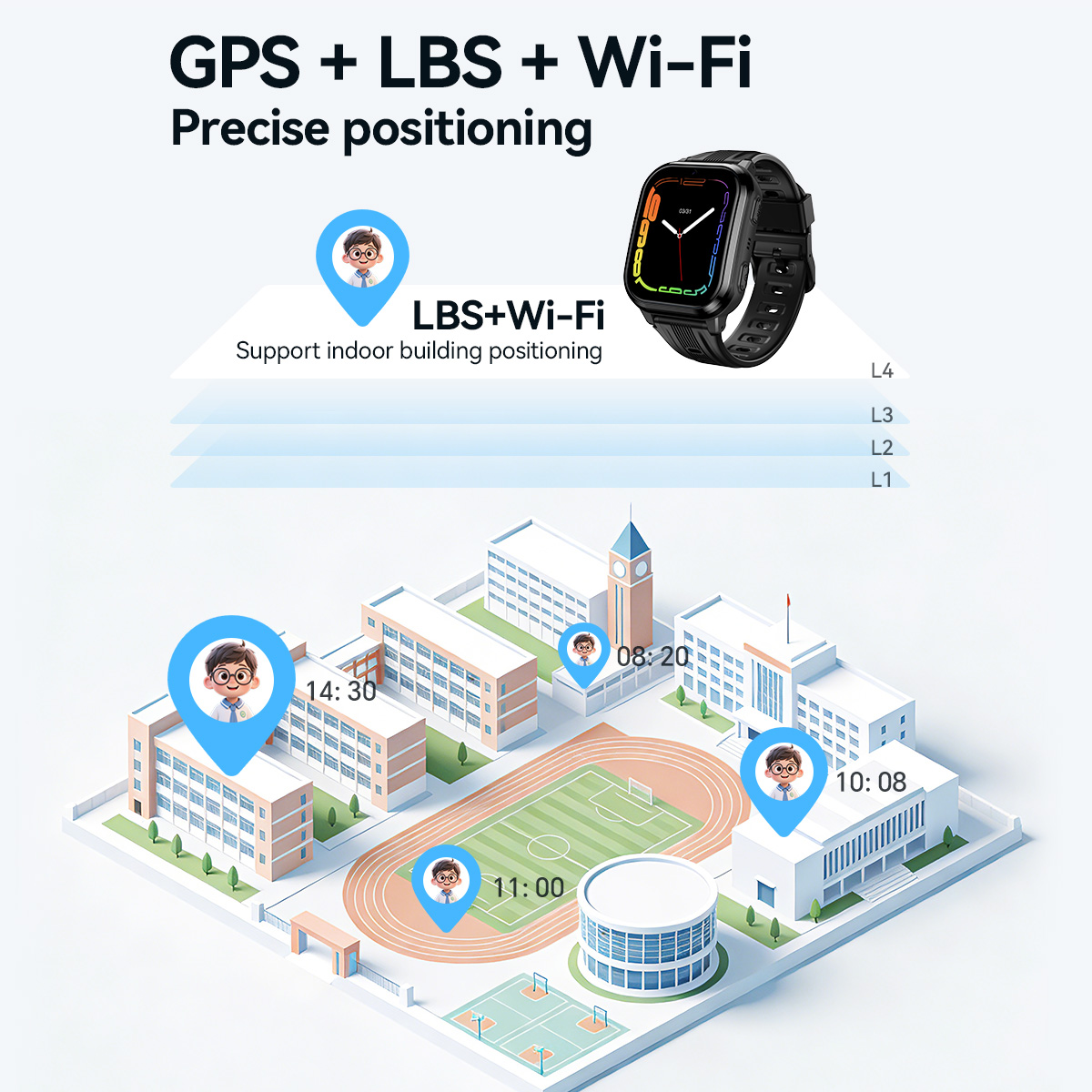 HOCO Y108 1.69インチHD液晶曲面タッチスクリー - Smartwatch Watches Boys のレビューと価格